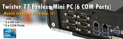 i7 fanless mini pc computer with PCI slot