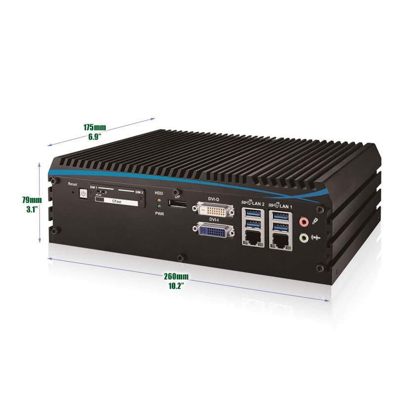 Echo 246FW Wide Temperature Fanless Mini PC with i7 CoffeeLake and Dual NIC