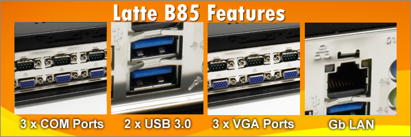 Latte B85 Mini PC with Multiple 3x VGA for POS Applications