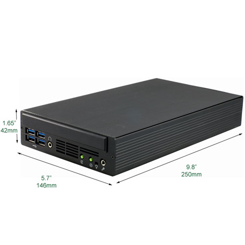 SlimPro SP695P is a mini pc that supports 9th Gen Core i7 CPU and an optional DVD drive.
